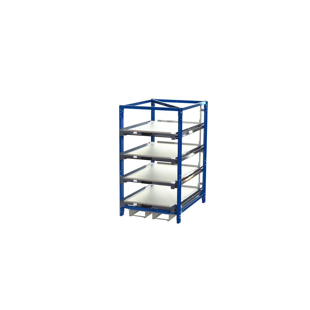 Imagem do produto: Estante compacta de extração com 4 gavetas, carga 150 kg, altura de 1.560 mm, com encaixes para garfos