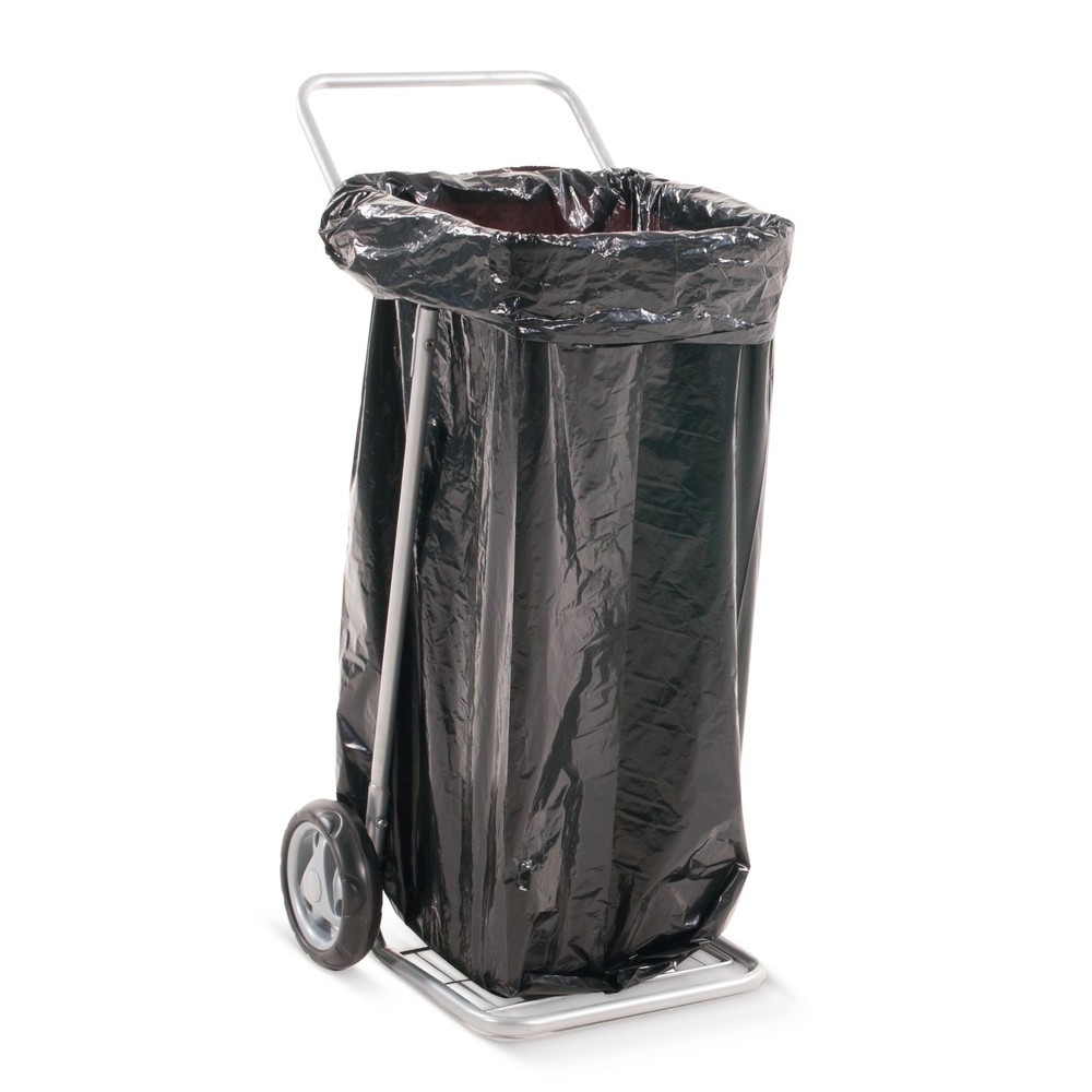 Imagem do produto: Suporte de sacos de lixo Kongamek, com 2 rodas de borracha maciça, até 125 litros, capacidade de carga de 50 kg, aberto