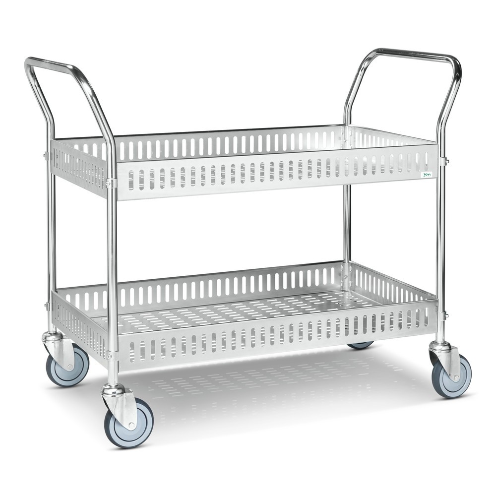 Imagem do produto: Carro com cesto Kongamek, completamente zincado, arcos em U elevados, 2 níveis de 935 x 535 mm