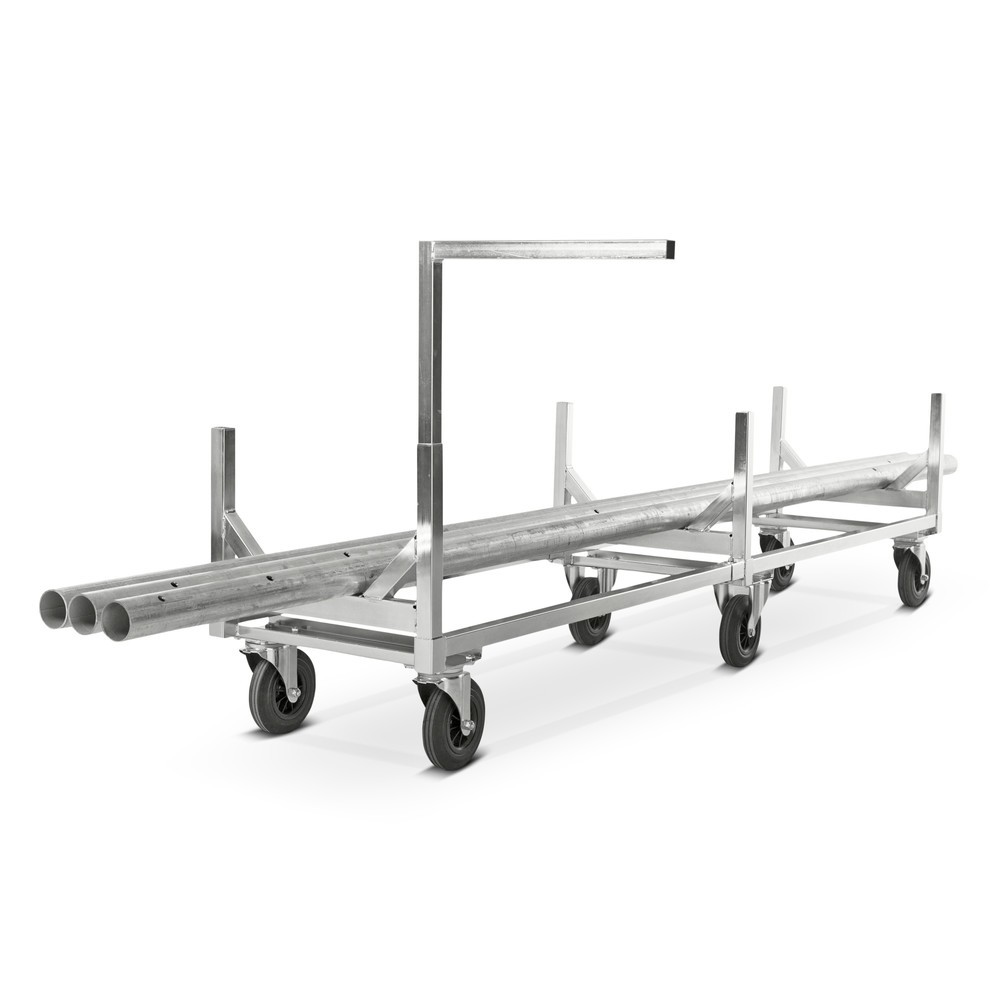 Imagem do produto n.º 2: Carrinho de material comprido Kongamek, zincado, capacidade de carga de 800 kg, AxLxP 700 x 608 x 2.800 mm