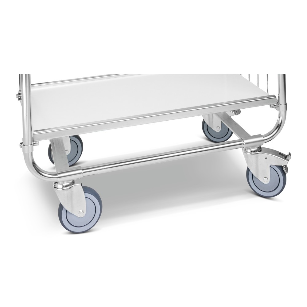 Imagem do produto n.º 2: Carro de pisos múltiplos Kongamek, zincado, 2 painéis de grade, lado frontal alto, 2 prateleiras laminadas de 620 x 425 mm