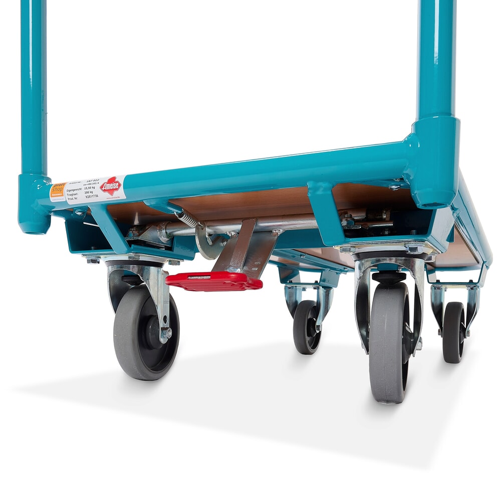 Imagem do produto n.º 2: Carrinho de armazém Ameise®, capacidade de carga de 200 kg, superfície de carregamento traseira LxP 450 x 850 mm, com travão central.