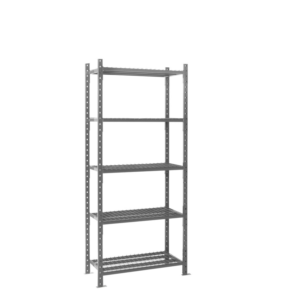 Imagem do produto: ManOrga estante para picking, cinzento grafite, com fundos gradeados, carga de 500 kg por prateleira, AxLxP 2500 x 1050 x 510 mm