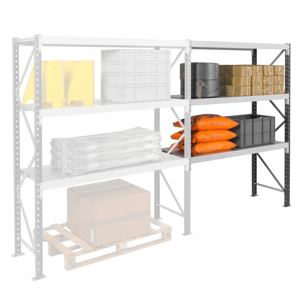 Imagem do produto n.º 8: Estante de grande vão ManOrga, com painéis de aço, AF, capacidade de carga de 710 kg por prateleira, AxLxP 2500 x 2250 x 600 mm
