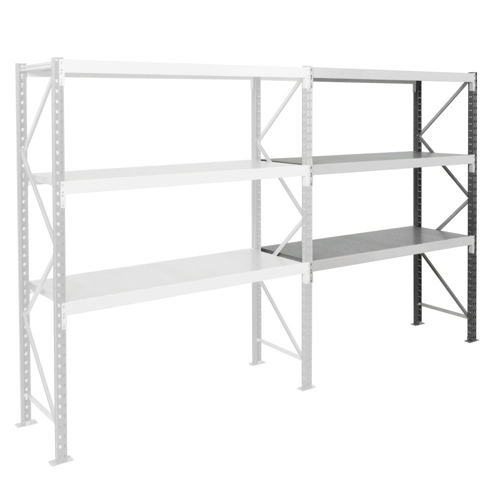Imagem do produto: Estante de grande vão ManOrga, com painéis de aço, AF, cinzento grafite/cinzento-claro, AxLxP 2000 x 1250 x 600 mm