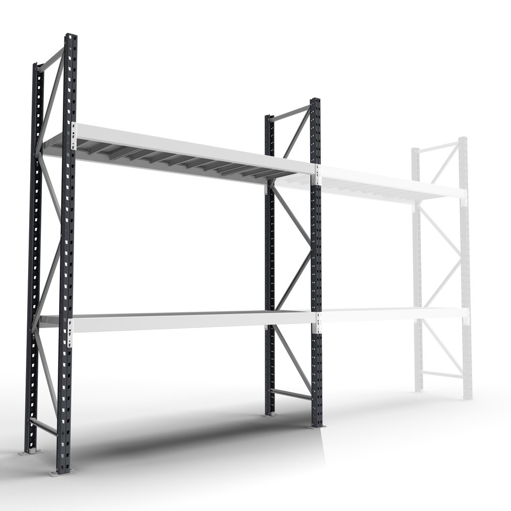 Imagem do produto: Estante de grande vão ManOrga com painéis de aço, GF, capacidade de carga de 880 kg por prateleira, AxLxP 2000 x 1800 x 600 mm