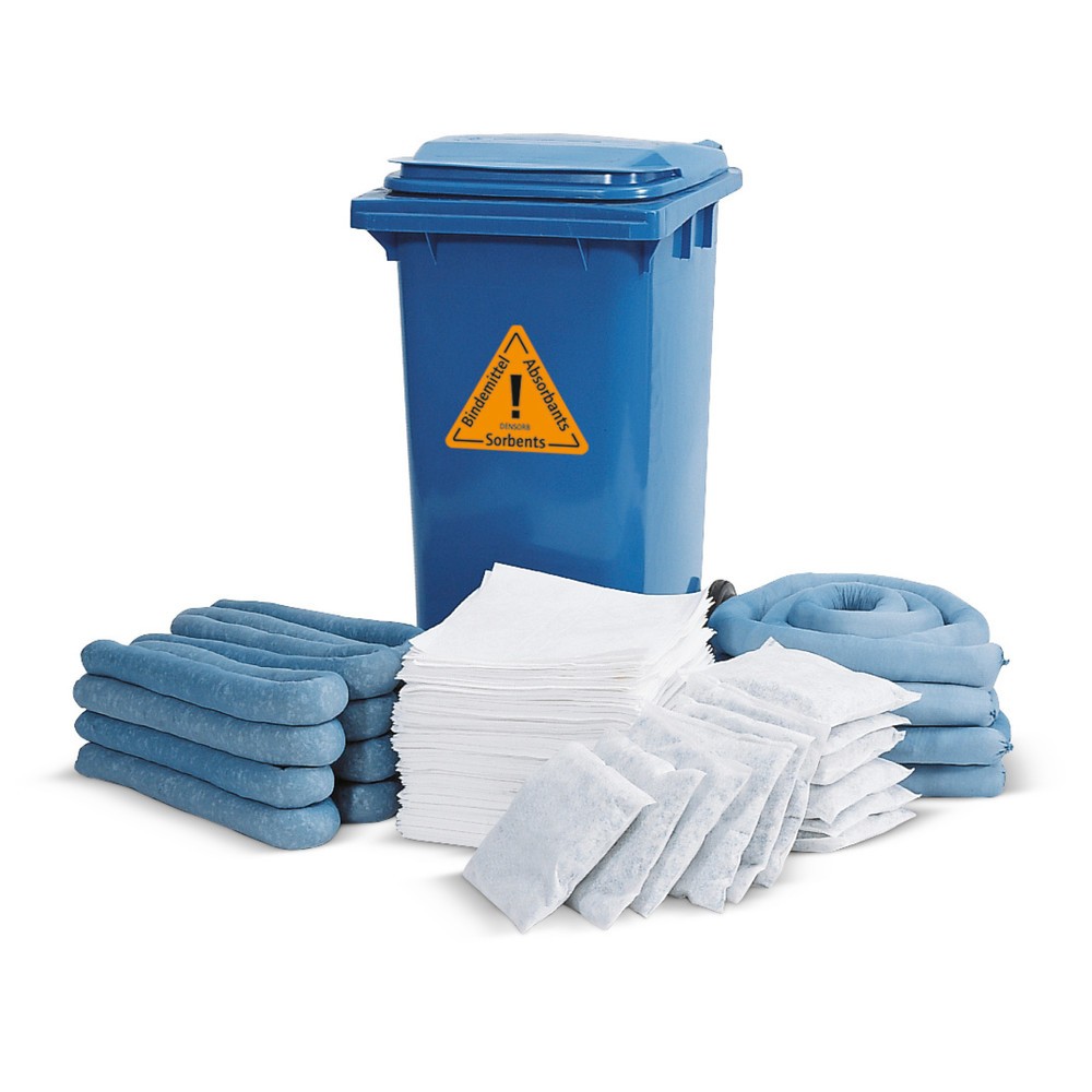 Imagem do produto: Kit de emergência em contentor rolante, óleo, capacidade de recolha 162 l