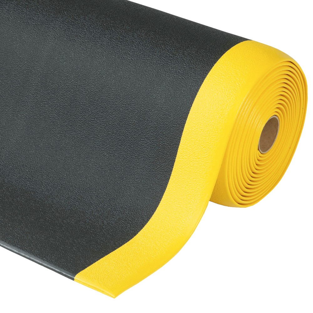 Imagem do produto n.º 1: Tapete antifadiga NoTrax, PVC/espuma de vinil, ranhurado, por metro x 600 mm, preto/amarelo