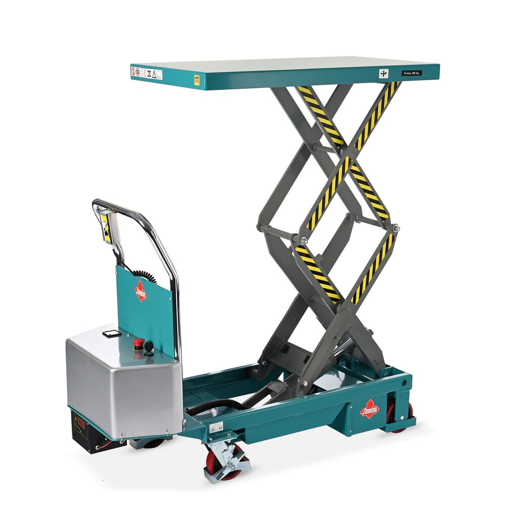 Imagem do produto: Mesa de elevação móvel em tesoura Ameise® LTT 0.35 com tesoura dupla, elétrica, capacidade de carga de 350 kg, plataforma de 910 x 500 mm