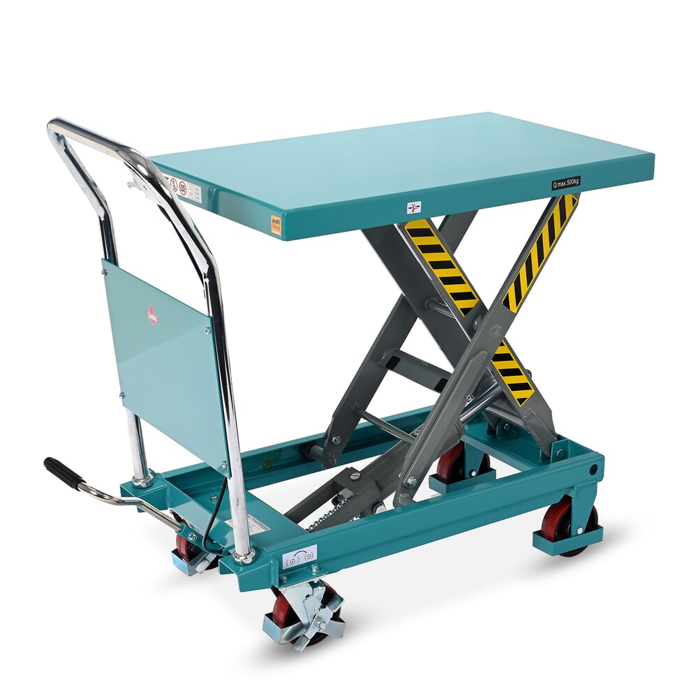 Imagem do produto: Mesa de elevação móvel em tesoura Ameise® LTT 0.5 com tesoura simples, estribo fixo, capacidade de carga 500 kg, plataforma 850 x 500 mm