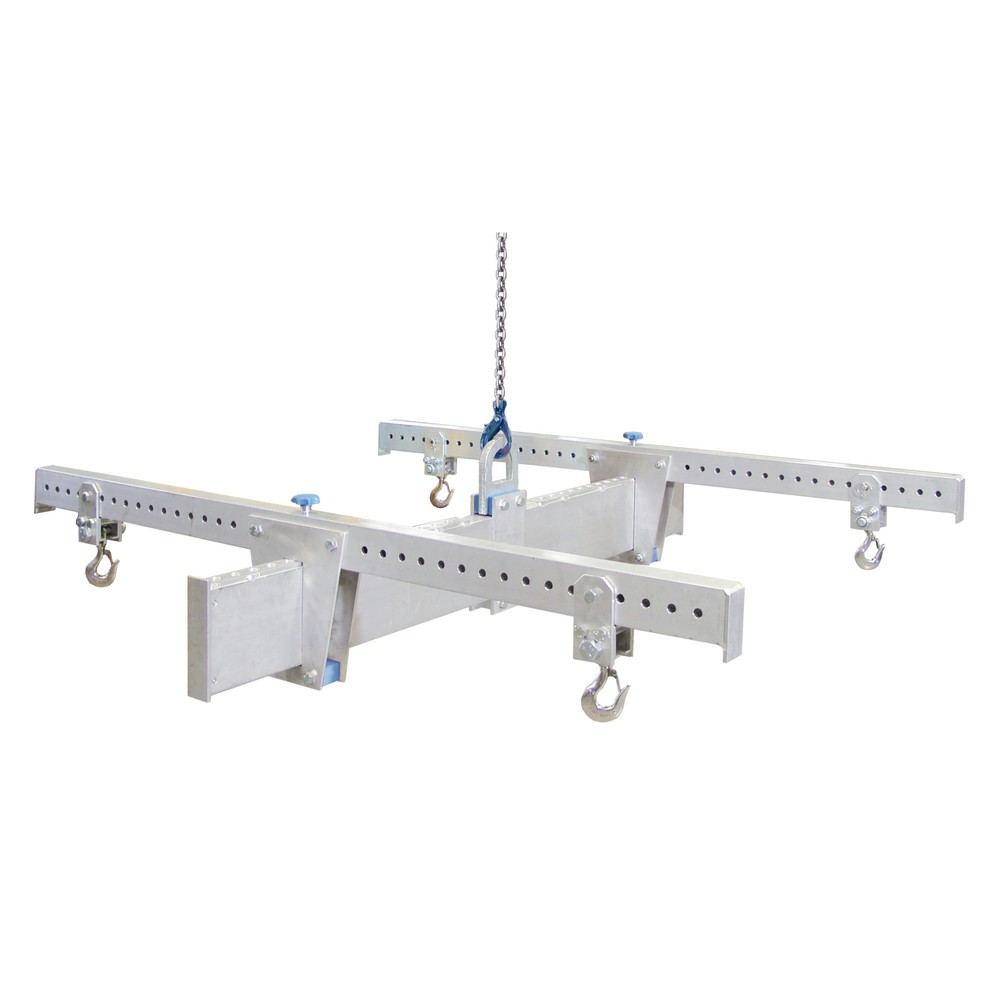 Imagem do produto: Travessa de carga em alumínio SCHILLING com construção em H, com 4 ganchos de segurança, suporte principal 2 m, suporte transversal 2 m, capacidade de carga 1000 kg