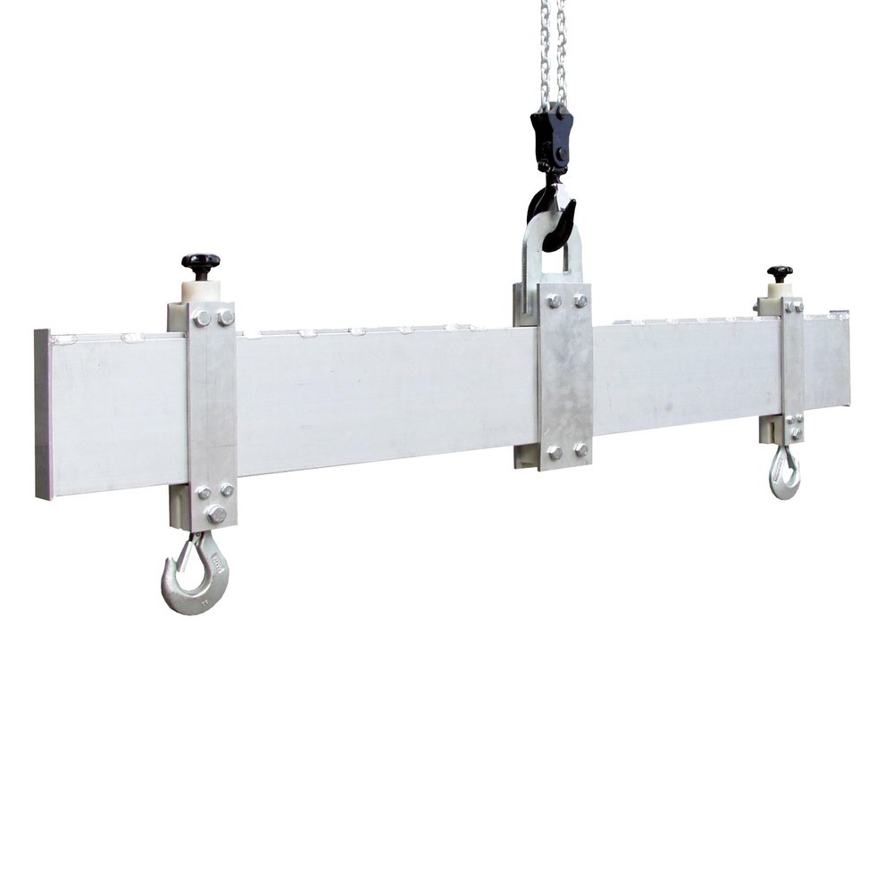 Imagem do produto: Travessa de carga em alumínio SCHILLING com 2 ganchos de segurança, amplitude de ajuste 350–1850 mm, capacidade de carga de 1.000 kg
