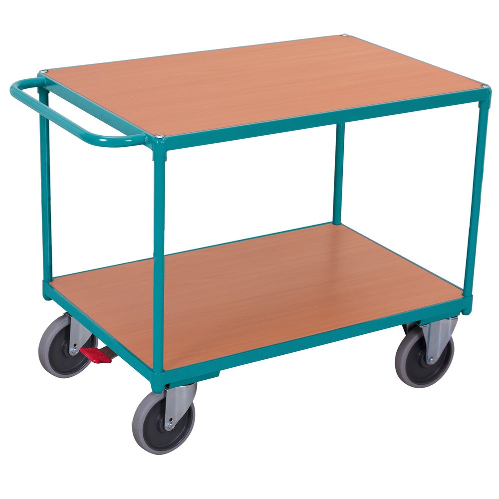 Imagem do produto: Carro com mesa robusto Ameise®, 2 pisos de 850 x 500 mm, com travão central.