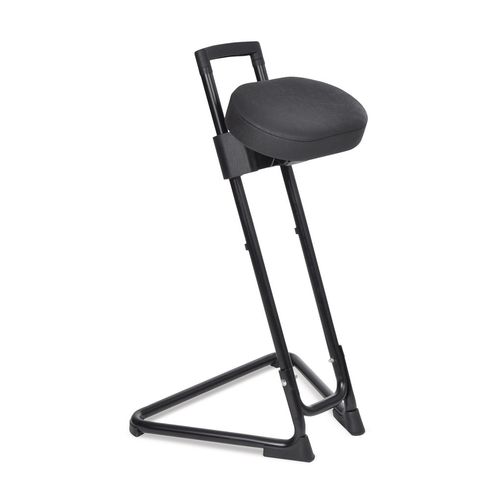 Imagem do produto n.º 3: Apoio de pé, assento de conforto em couro sintético rotativo e inclinável, altura do assento de 600-850 mm, vermelho fogo/preto