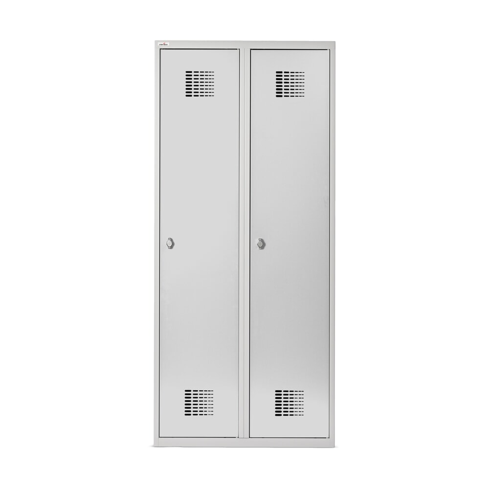 Imagem do produto n.º 8: Steinbock® cacifo duplo, assente no chão, 2 compartimentos, parede separadora central, fecho de came giratório, AxLxP 1800 x 800 x 500 mm, cinzento-claro/cinzento-claro