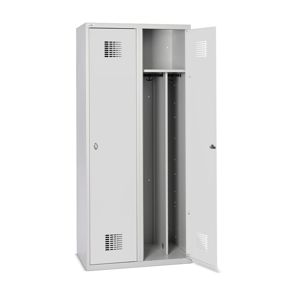Imagem do produto n.º 9: Steinbock® cacifo duplo, assente no chão, 2 compartimentos, parede separadora central, fecho de came giratório, AxLxP 1800 x 800 x 500 mm, cinzento-claro/cinzento-claro