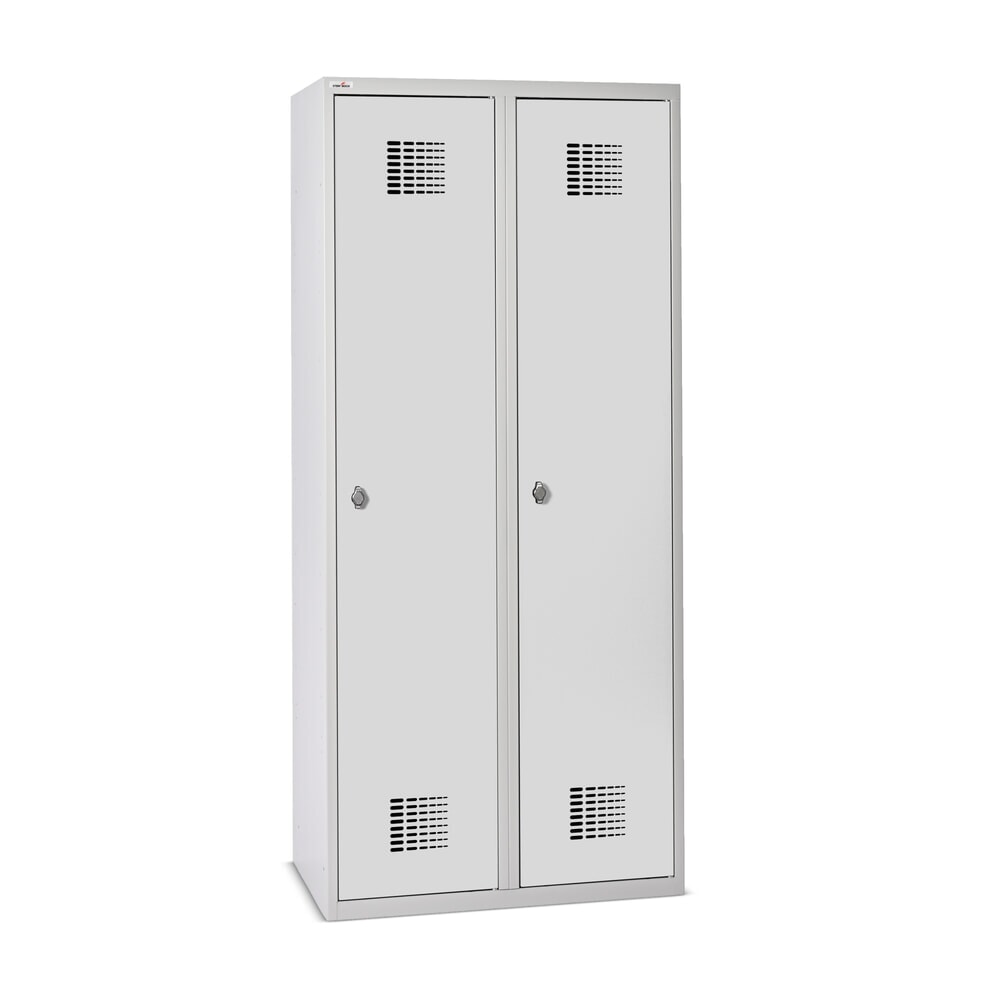 Imagem do produto n.º 1: Steinbock® cacifo duplo, assente no chão, 2 compartimentos, parede separadora central, fecho de came giratório, AxLxP 1800 x 800 x 500 mm, cinzento-claro/cinzento-claro
