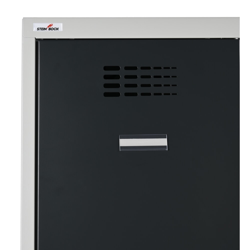 Imagem do produto n.º 3: Armário de vestiário Steinbock®, de chão, 2 níveis, 4 compartimentos, fecho de came giratório, AxLxP 1800 x 600 x 500 mm, cinzento-claro/cinzento-antracite