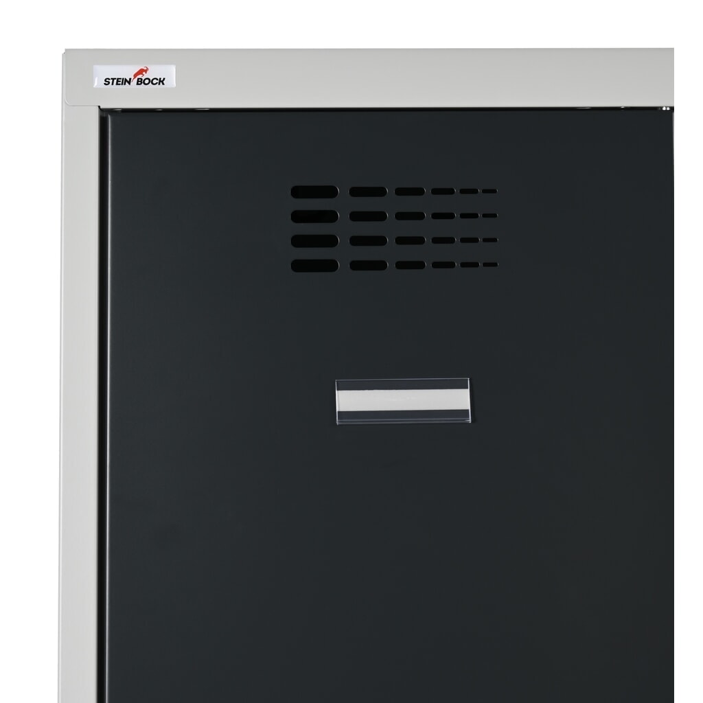 Armário de vestiário Steinbock®, de chão, 2 níveis, 4 compartimentos, fecho de came giratório, AxLxP 1800 x 600 x 500 mm, cinzento-claro/cinzento-antracite Imagem do produto n.º 3: Armário de vestiário Steinbock®, de chão, 2 níveis, 4 compartimentos, fecho de came giratório, AxLxP 1800 x 600 x 500 mm, cinzento-claro/cinzento-antracite