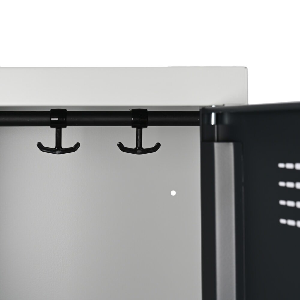 Imagem do produto n.º 4: Armário de vestiário Steinbock®, de chão, 2 níveis, 4 compartimentos, fecho de came giratório, AxLxP 1800 x 600 x 500 mm, cinzento-claro/cinzento-antracite