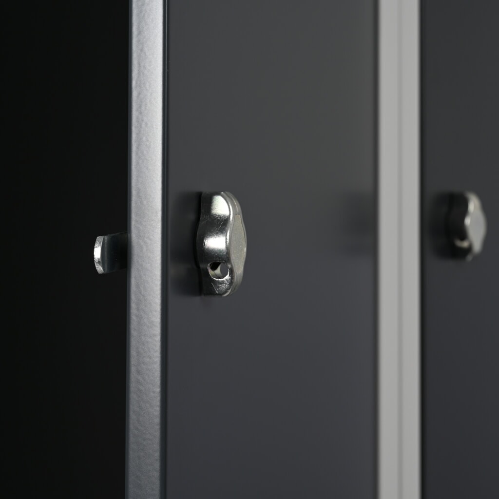 Armário de vestiário Steinbock®, de chão, 2 níveis, 4 compartimentos, fecho de came giratório, AxLxP 1800 x 600 x 500 mm, cinzento-claro/cinzento-antracite Imagem do produto n.º 7: Armário de vestiário Steinbock®, de chão, 2 níveis, 4 compartimentos, fecho de came giratório, AxLxP 1800 x 600 x 500 mm, cinzento-claro/cinzento-antracite