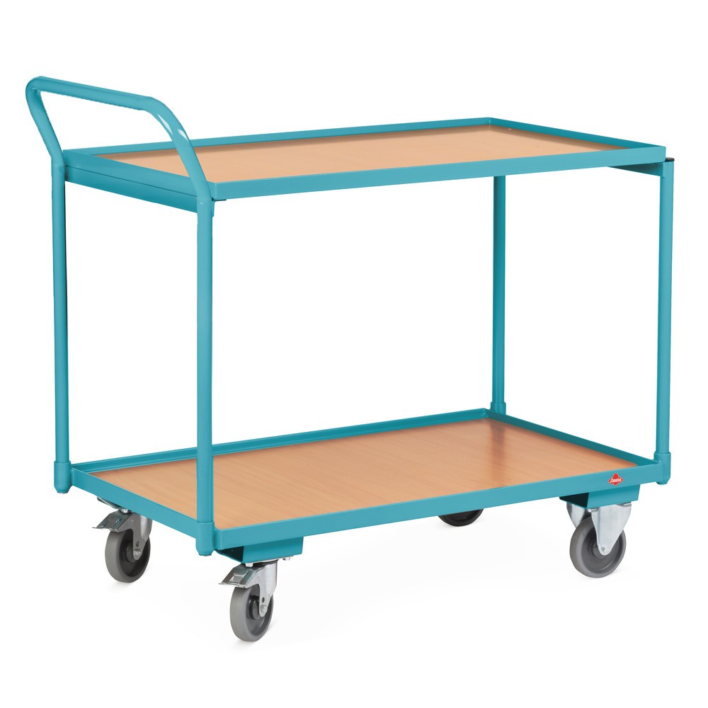 Imagem do produto n.º 4: Carro com mesa Ameise®, arco em U vertical, 2 pisos de 850 x 500 mm, com travão central.