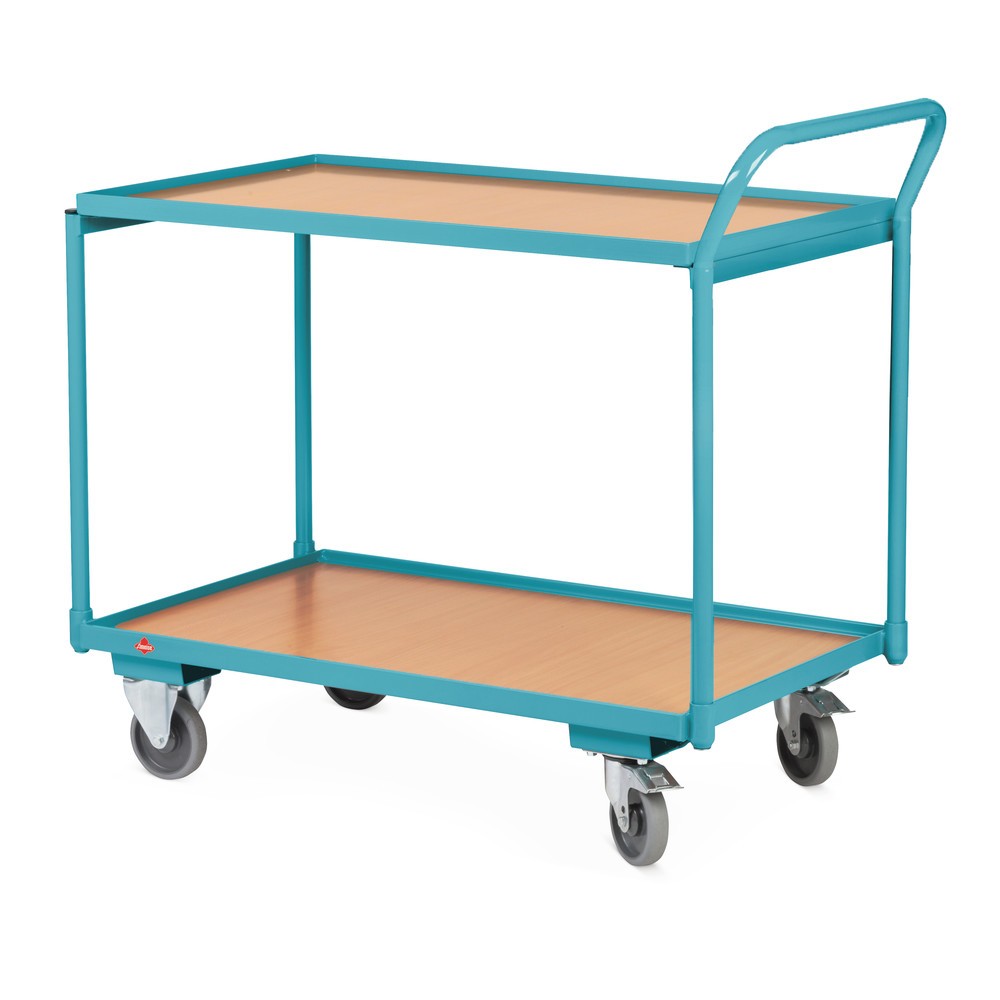 Imagem do produto n.º 3: Carro com mesa Ameise®, arco em U vertical, 2 pisos de 850 x 500 mm, com travão central.
