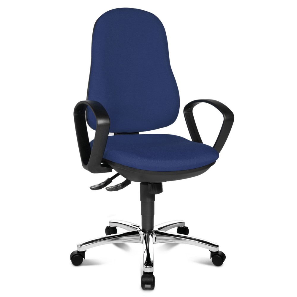 Imagem do produto n.º 6: Topstar® cadeira de escritório giratória Syncro-Steel II, encosto estofado, azul