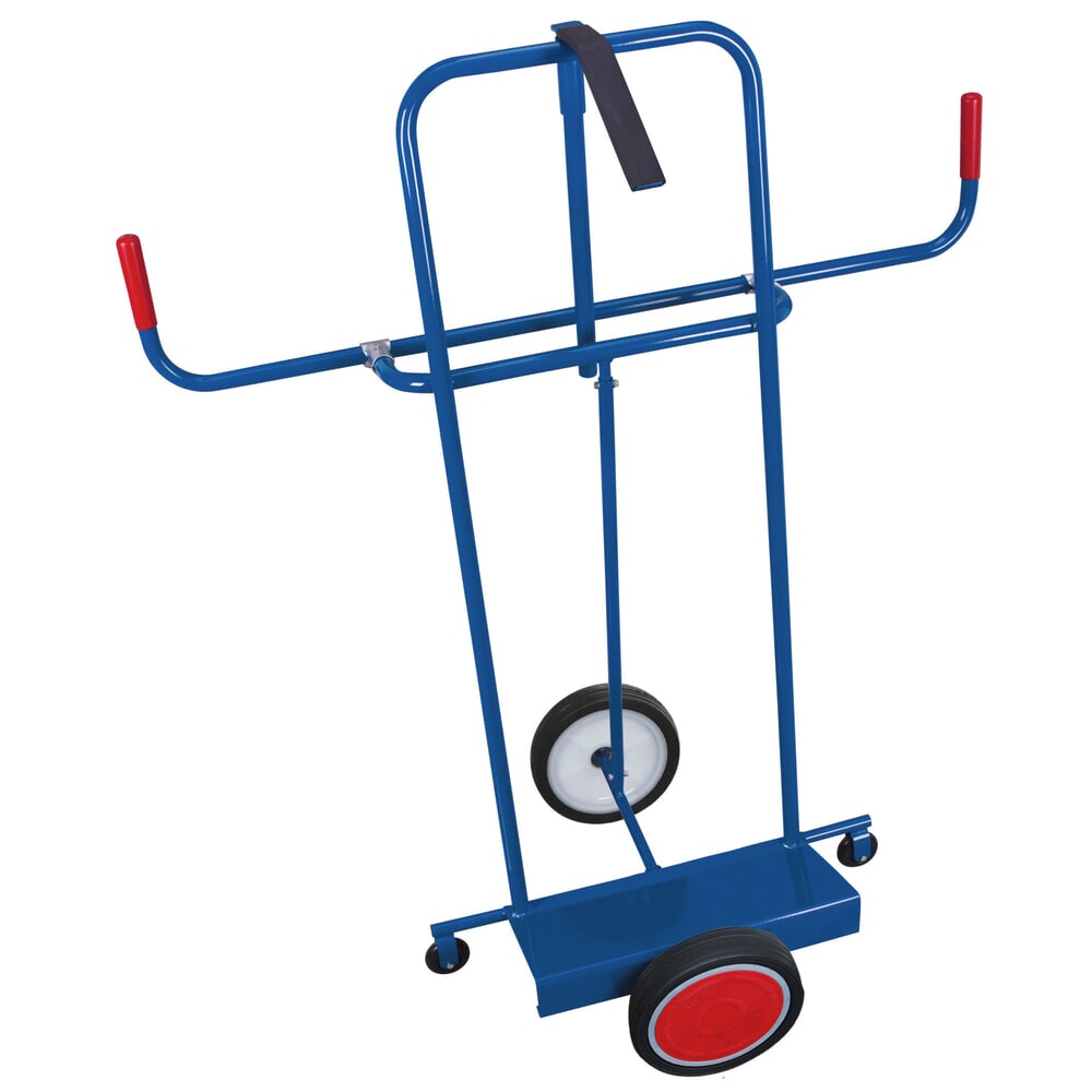 Imagem do produto n.º 1: VARIOfit® carrinho de mão para placas em aço, capacidade de carga de 250 kg, com rodas de apoio, fixação de placas variável, pá L x P 500 x 200 mm, pneus de borracha maciça, azul genciana