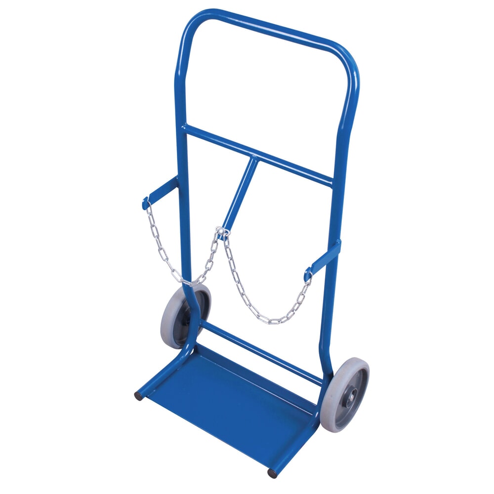 Imagem do produto: VARIOfit® carrinho de mão para garrafas de aço, para 2 garrafas de 10 litros, com pneus termoplásticos, azul genciana.