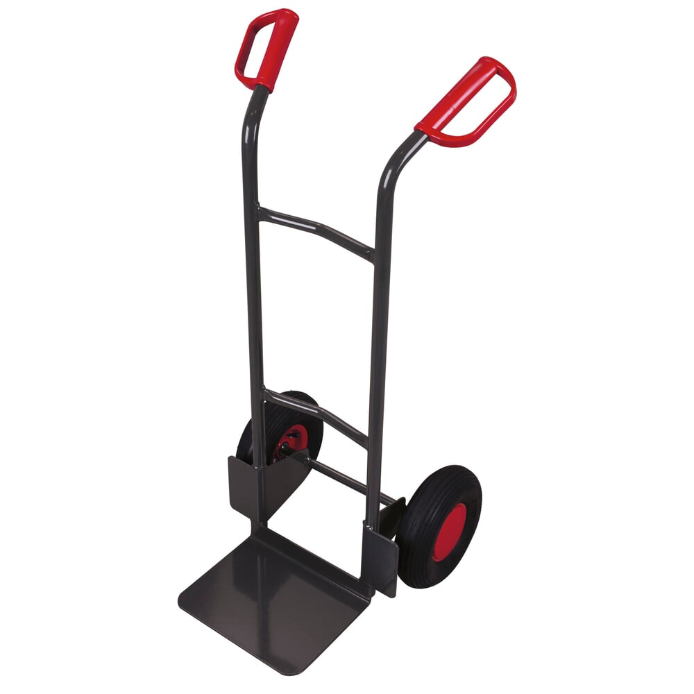 Imagem do produto: VARIOfit® carrinho de mão em tubo de aço, capacidade de carga de 200 kg, pá L x P 320 x 250 mm, pneumáticos, cinzento antracite.