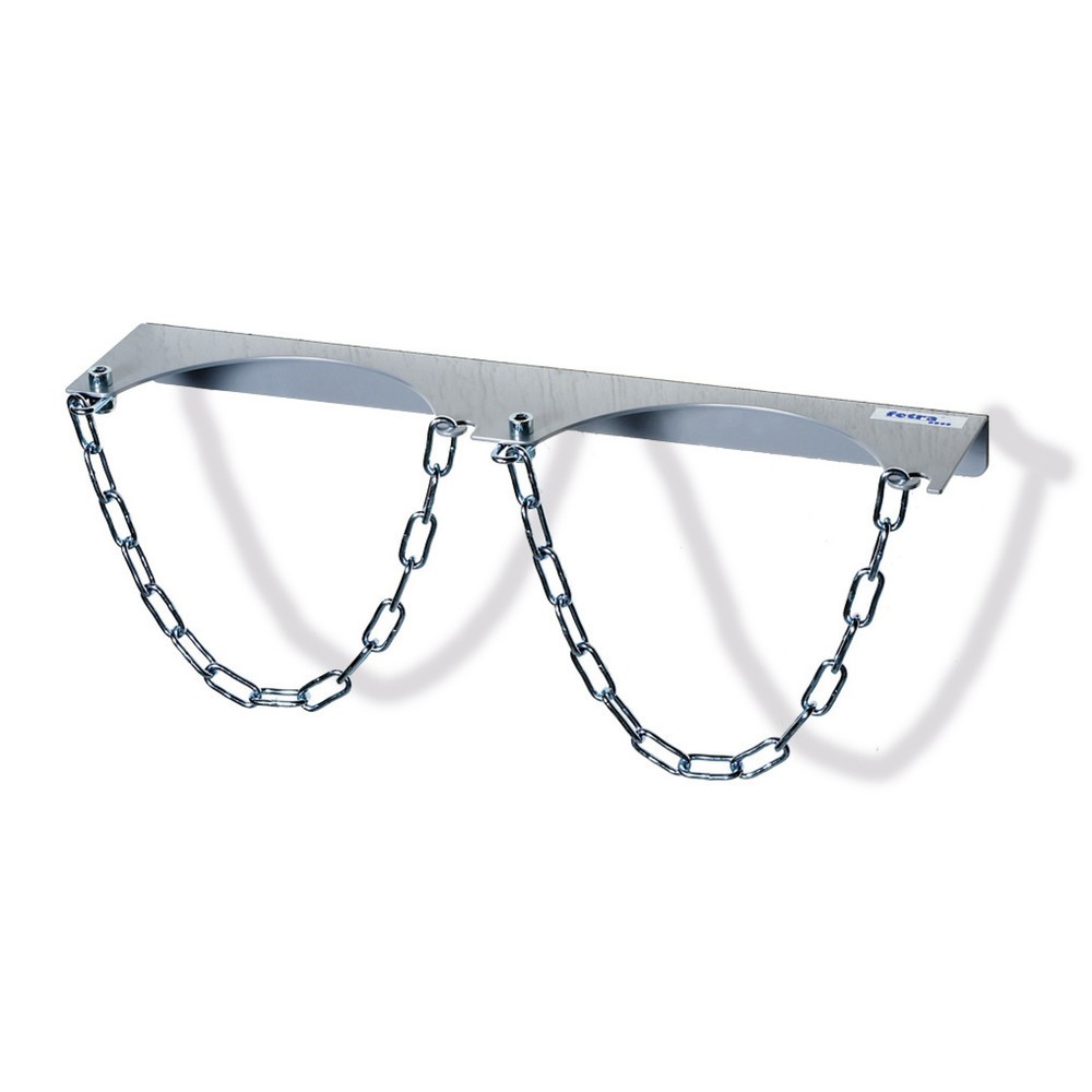 Imagem do produto: fetra® suporte de parede para 2 garrafas de gás, fixação de corrente, diâmetro das garrafas 140 mm