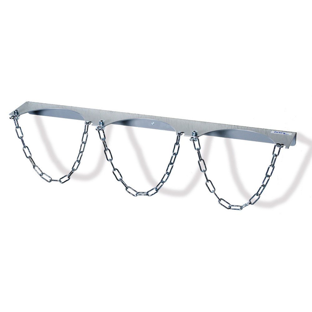 Imagem do produto: fetra® suporte de parede para 3 garrafas de gás, fixação de corrente, diâmetro das garrafas 140 mm